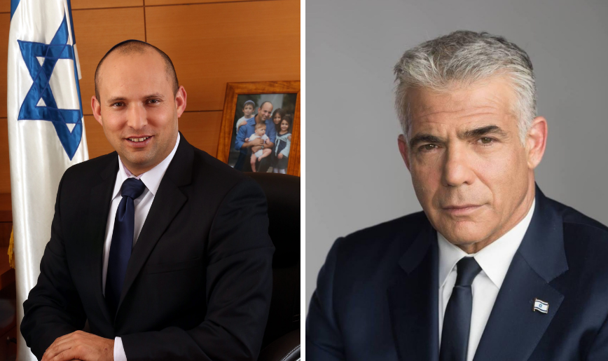 (v.l.n.r.) Premierminister Naftali Bennett und Außenminister Yair Lapid